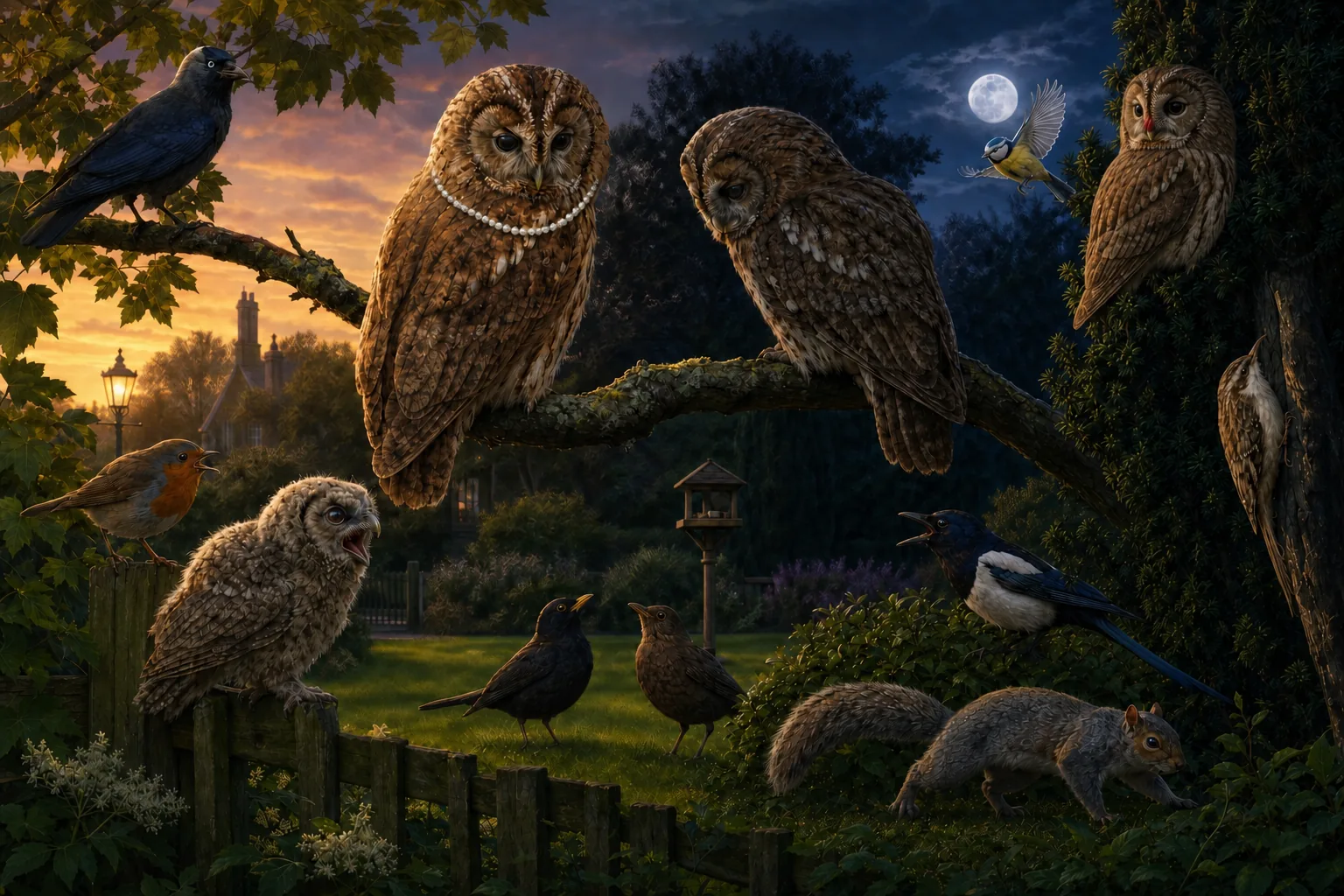 The residents of Lightwood Square at dusk